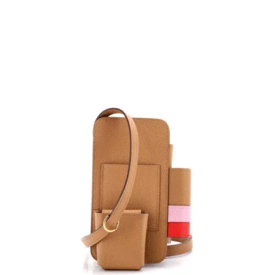 Pre-owned Hermes  Hermes Hermesway Phone Case Crossbody Bag Epsom In Sand