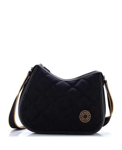 Pre-owned Pre-owned Hermes  Hermes Horseback Shoulder Bag Woolycot Canvas And Leather In Blue