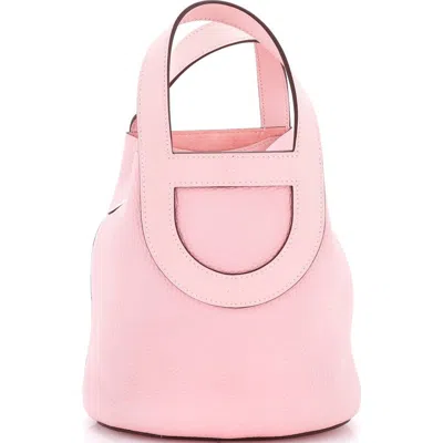 Pre-owned Hermes  Hermes In-the-loop Bag Clemence With Swift 18 In Pink