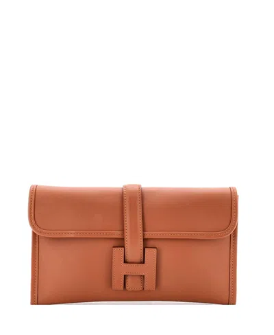 Pre-owned Pre-owned Hermes  Hermes Jige Duo Clutch Swift In Brown