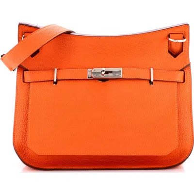Pre-owned Hermes  Hermes Jypsiere Bag Clemence 28 In Orange