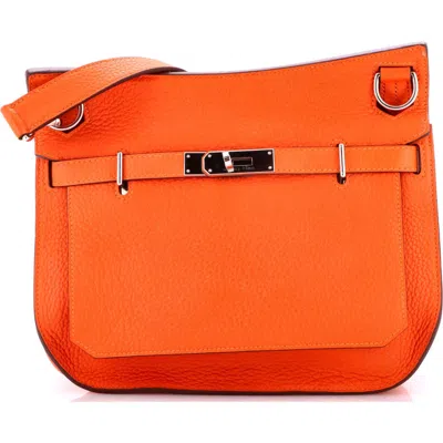 Pre-owned Hermes  Hermes Jypsiere Bag Clemence 28 In Orange