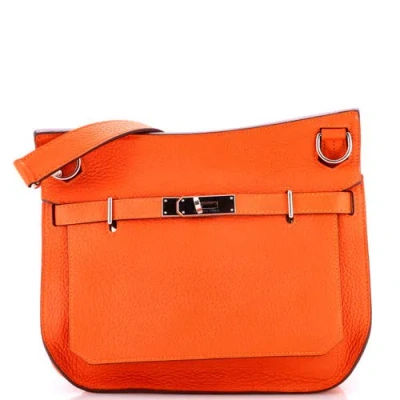 Pre-owned Hermes  Hermes Jypsiere Bag Clemence 28 In Orange
