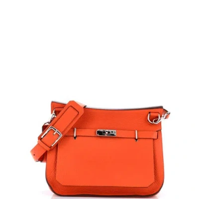 Pre-owned Hermes  Hermes Jypsiere Bag Clemence 28 In Orange