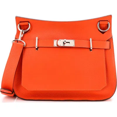 Pre-owned Hermes  Hermes Jypsiere Bag Clemence 31 In Orange