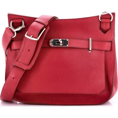 Pre-owned Hermes  Hermes Jypsiere Bag Clemence 31 In Red