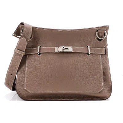 Pre-owned Hermes  Hermes Jypsiere Bag Clemence 34 In Brown