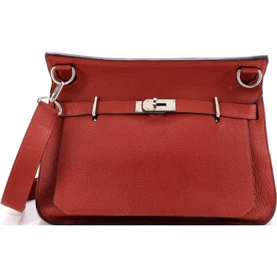Pre-owned Hermes  Hermes Jypsiere Bag Clemence 37 In Brown