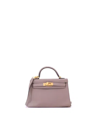 Pre-owned Pre-owned Hermes  Hermes Kelly 20 Handbag Grey Epsom With Gold Hardware In Gray