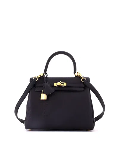 Pre-owned Pre-owned Hermes  Hermes Kelly 25 Handbag Black Togo With Gold Hardware