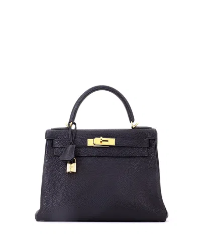 Pre-owned Pre-owned Hermes  Hermes Kelly 28 Handbag Black Togo With Gold Hardware