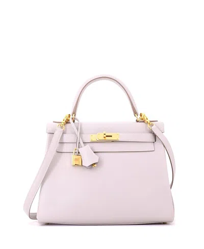 Pre-owned Pre-owned Hermes  Hermes Kelly 28 Handbag Grey Evercolor With Gold Hardware In Gray