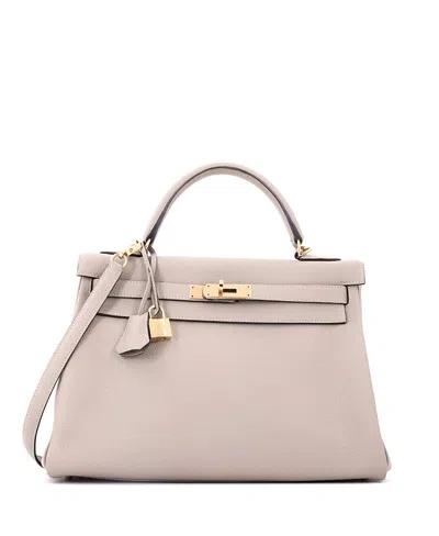 Pre-owned Pre-owned Hermes  Hermes Kelly 28 Handbag Grey Togo With Gold Hardware In Gris Asphalte