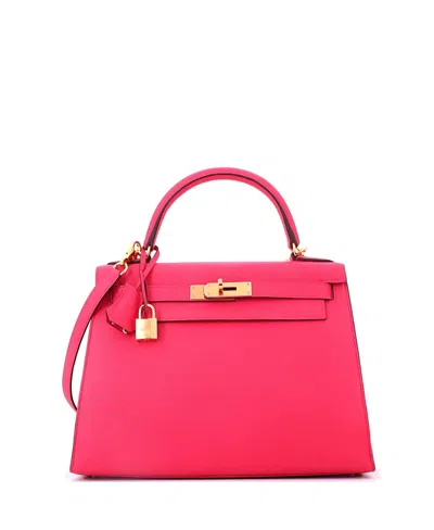 Pre-owned Pre-owned Hermes  Hermes Kelly 28 Handbag Pink Epsom With Gold Hardware In Rose Extreme