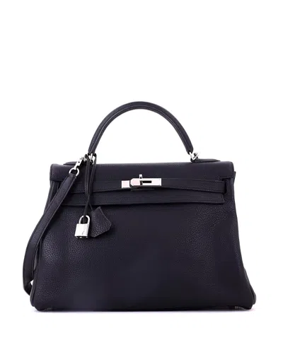 Pre-owned Pre-owned Hermes  Hermes Kelly 32 Handbag Black Togo With Palladium Hardware