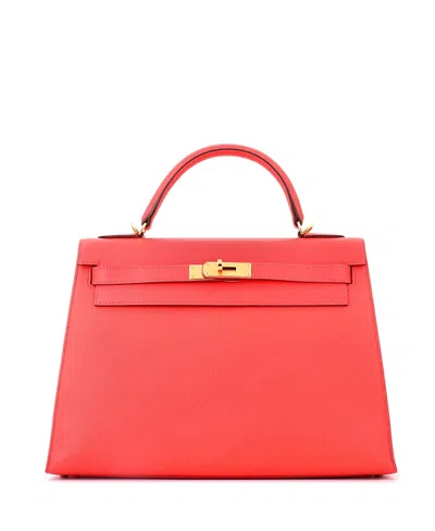 Pre-owned Pre-owned Hermes  Hermes Kelly 32 Handbag Pink Epsom With Gold Hardware In Rose Jaipur