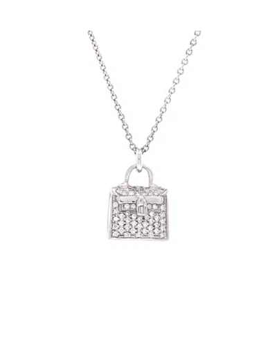 Pre-owned Pre-owned Hermes  Hermes Kelly Amulette Pendant Necklace 18k White Gold And Diamonds, 15.5