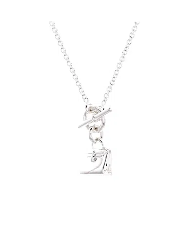 Pre-owned Pre-owned Hermes  Hermes Kelly Amulette Pendant Necklace Sterling Silver, 16