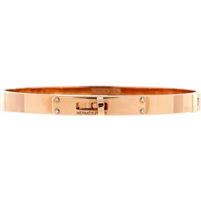 Pre-owned Hermes  Hermes Kelly Bracelet 18k Rose Gold With 4 Diamonds Small