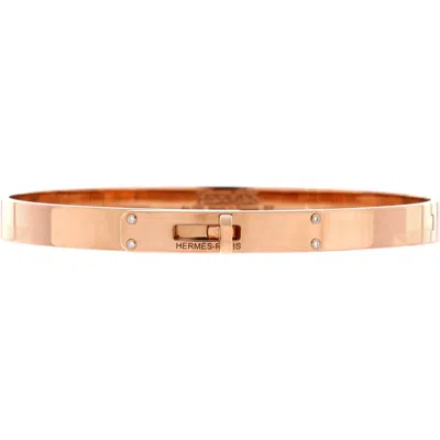 Pre-owned Hermes  Hermes Kelly Bracelet 18k Rose Gold With 4 Diamonds Small