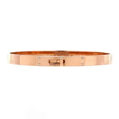 Pre-owned Hermes  Hermes Kelly Bracelet 18k Rose Gold With 4 Diamonds Small