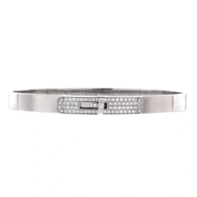 Pre-owned Pre-owned Hermes  Hermes Kelly Bracelet 18k White Gold And Pave Diamonds Small In Metallic