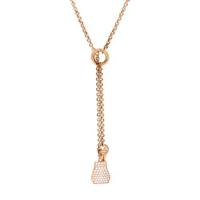 Pre-owned Hermes  Hermes Kelly Clochette Pendant Necklace 18k Rose Gold With Diamonds Small