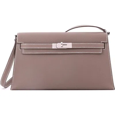 Pre-owned Hermes  Hermes Kelly Elan Shoulder Bag Epsom In Brown