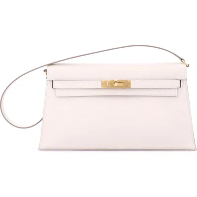 Pre-owned Hermes  Hermes Kelly Elan Shoulder Bag Epsom In White