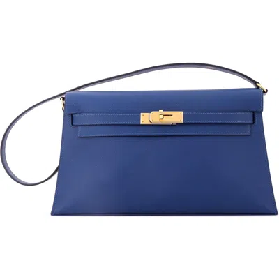 Pre-owned Hermes  Hermes Kelly Elan Shoulder Bag Madame In Blue