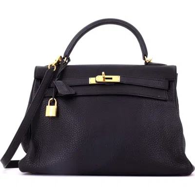 Pre-owned Pre-owned Hermes  Hermes Kelly Handbag Black Togo With Gold Hardware 32
