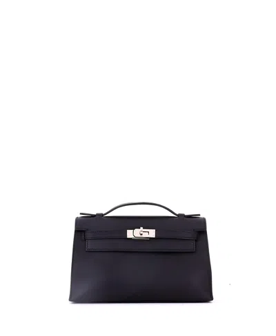 Pre-owned Pre-owned Hermes  Hermes Kelly Pochette Swift In Black