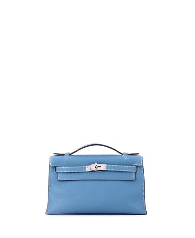 Pre-owned Pre-owned Hermes  Hermes Kelly Pochette Swift In Blue