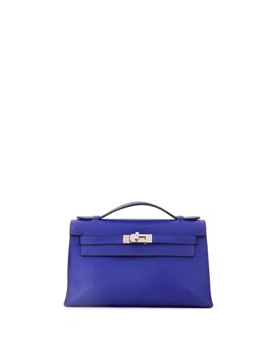 Pre-owned Pre-owned Hermes  Hermes Kelly Pochette Swift In Blue
