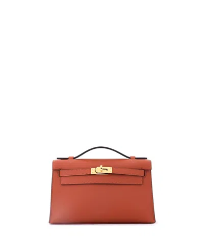Pre-owned Pre-owned Hermes  Hermes Kelly Pochette Swift In Brown