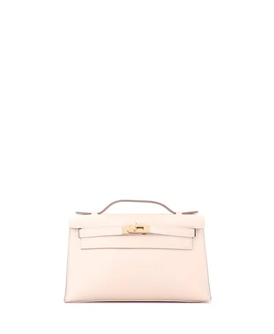 Pre-owned Pre-owned Hermes  Hermes Kelly Pochette Swift In Neutral