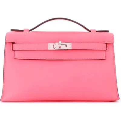 Pre-owned Hermes  Hermes Kelly Pochette Swift In Pink