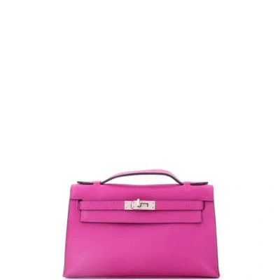 Pre-owned Pre-owned Hermes  Hermes Kelly Pochette Swift In Pink