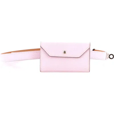 Pre-owned Hermes  Hermes Kelly Pocket Belt Leather Thin In Pink