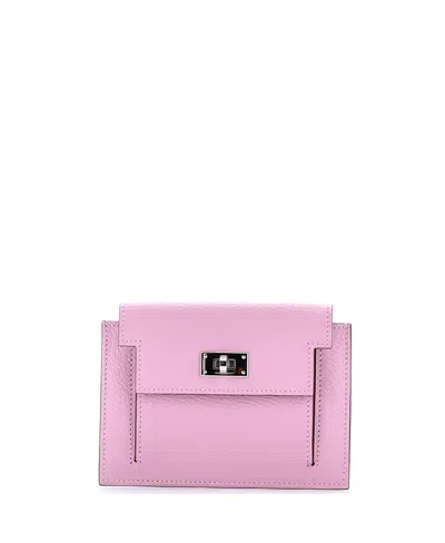 Pre-owned Pre-owned Hermes  Hermes Kelly Pocket Compact Wallet Chevre Mysore In Pink