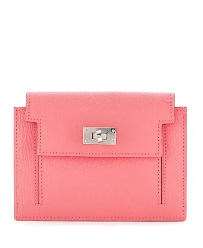 Pre-owned Pre-owned Hermes  Hermes Kelly Pocket Compact Wallet Chevre Mysore In Pink