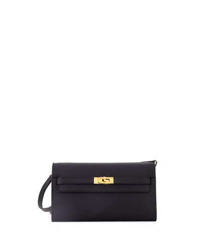 Pre-owned Pre-owned Hermes  Hermes Kelly To Go Wallet Epsom In Black