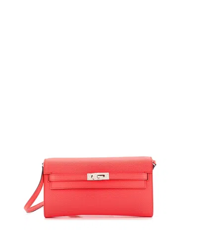 Pre-owned Pre-owned Hermes  Hermes Kelly To Go Wallet Epsom In Pink