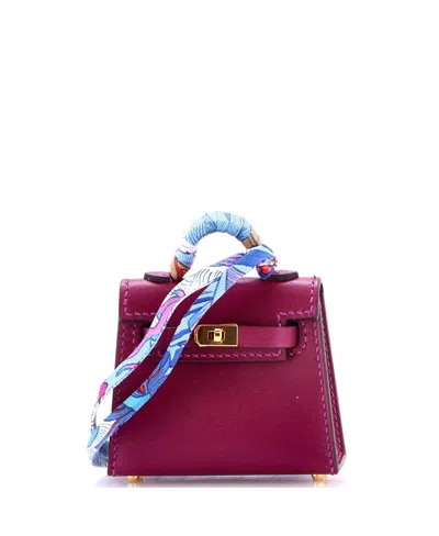 Pre-owned Pre-owned Hermes  Hermes Kelly Twilly Mini Bag Charm In Purple/ Blue/ Pink