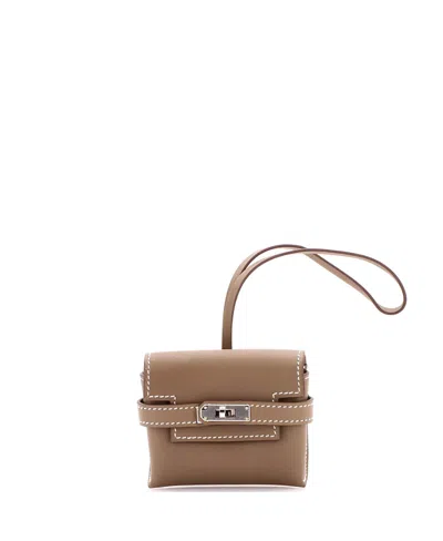 Pre-owned Pre-owned Hermes  Hermes Kellyfestival Bag Charm Swift In Gray