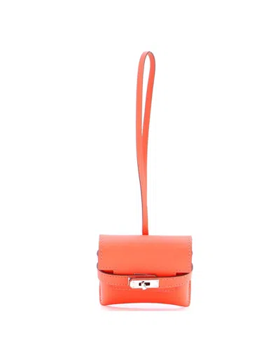 Pre-owned Pre-owned Hermes  Hermes Kellyfestival Bag Charm Swift In Orange