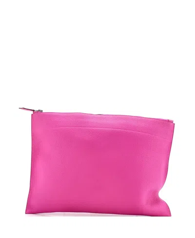 Pre-owned Pre-owned Hermes  Hermes Large Bazar Pouch Togo In Pink