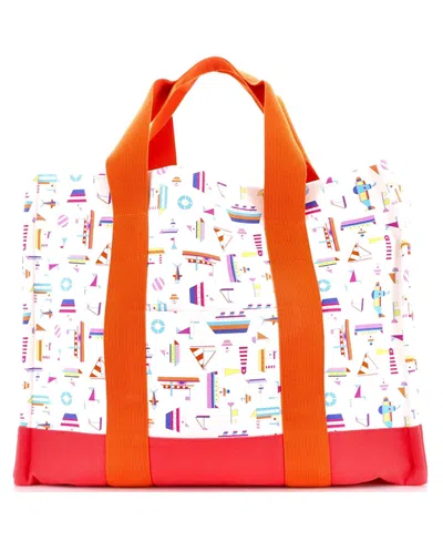 Pre-owned Pre-owned Hermes  Hermes Large Petit Chartier Nappy Bag Printed Toile