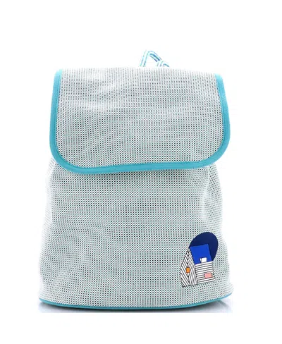 Pre-owned Pre-owned Hermes  Hermes Les Cabanes Backpack Embroidered Toile In Blue