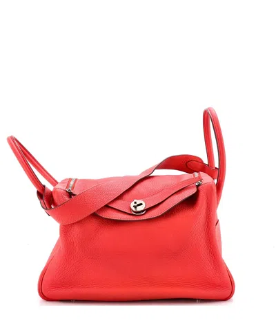 Pre-owned Pre-owned Hermes  Hermes Lindy 30 Clemence Leather Shoulder Bag In Red